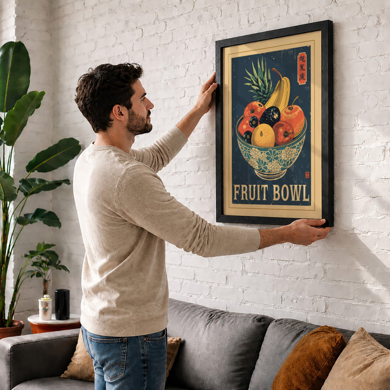 Fruit Bowl, Art Deco - Framed Print, Unframed, A1 - 84.1 x 59.4 cm