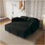 Conception centrée sur le canapé: canapé-lit en velours de 54 pouces à double usage - un élégant lit escamotable noir pour votre salon-199333668