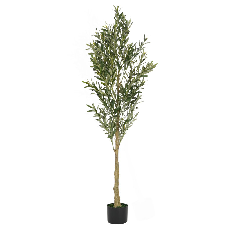 Olive artificielle avec pot en plastique noir