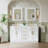 60" W x 35" H Freestanding Bathroom Solid Wood Vanity With White Cultured Marble Countertop And Ceramic Double Sink,White-1705937728-1705937731