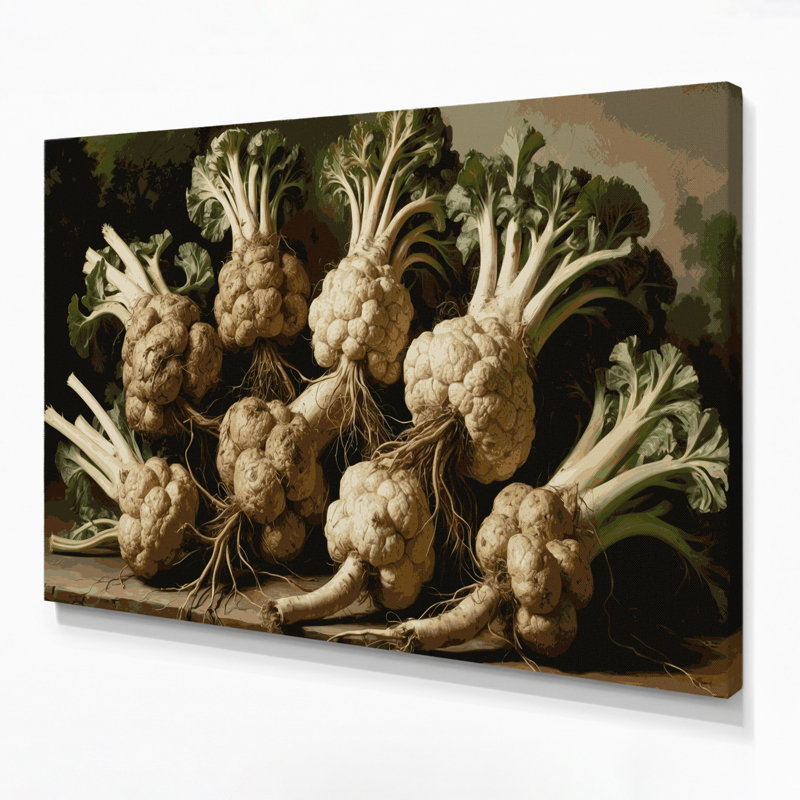 Vegetables Celeriac Brown Canvas Wall Art, 8" H x 10" W
