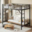 Lits avec rangement compacts, lit mezzanine simple en métal TG, maison moderne