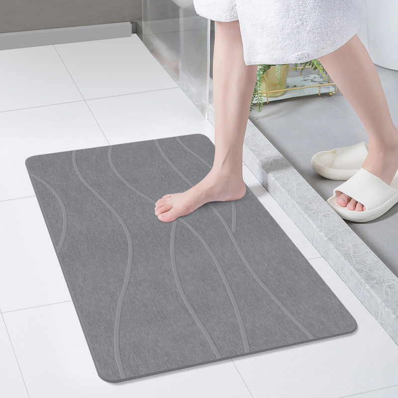 Extra Large Stone Bath Mat, 32''x20'' Non-Slip Diatomaceous Earth Stone Bath Mat, Absorbent Quick Drying for Bathroom/Kitchen, Easy to Clean