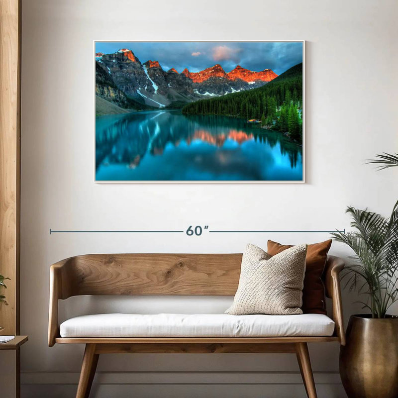Tranquil Moraine Lake, Cadre flottant blanc, 43 po x 29 po