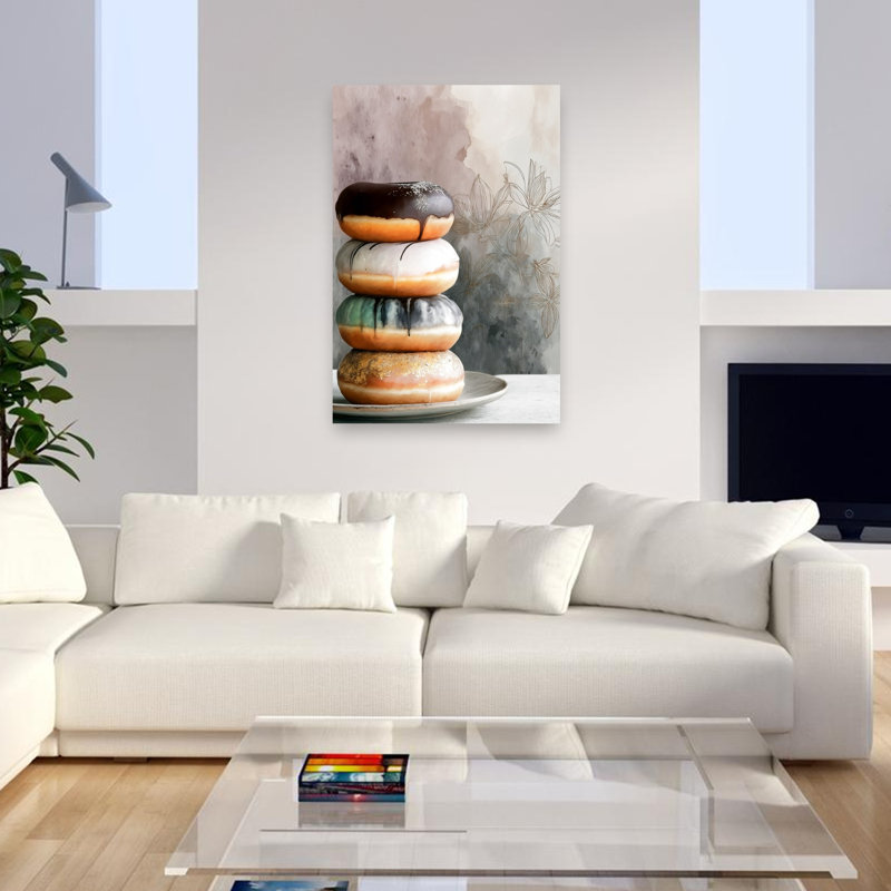 Art mural moderne et élégant, «Sweet Donut Stack», H 48 po x l 32 po