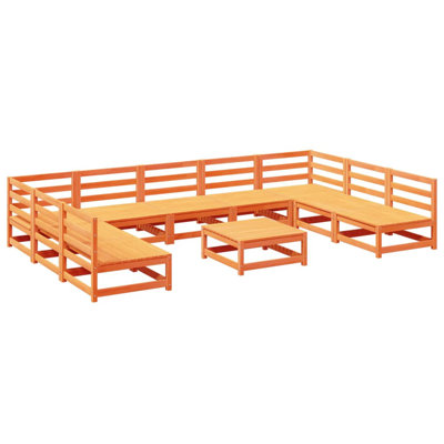 Vidaxl 10 Piece Garden Sofa Set Solid Wood Pine