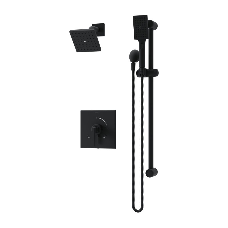 Duro HydroMersion Single Handle Shower System with Hand Spray, Matte Black