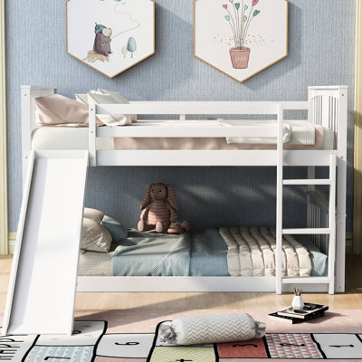 Full Over Bunk Bed With , Slide In White - Stylish And Functional Bedroom Centerpiece Versatile Furniture