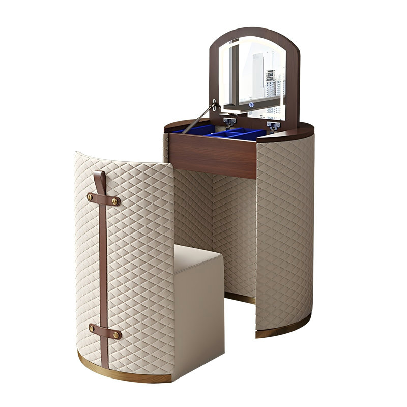 Meuble-lavabo rond moderne minimaliste beige 23,62 po