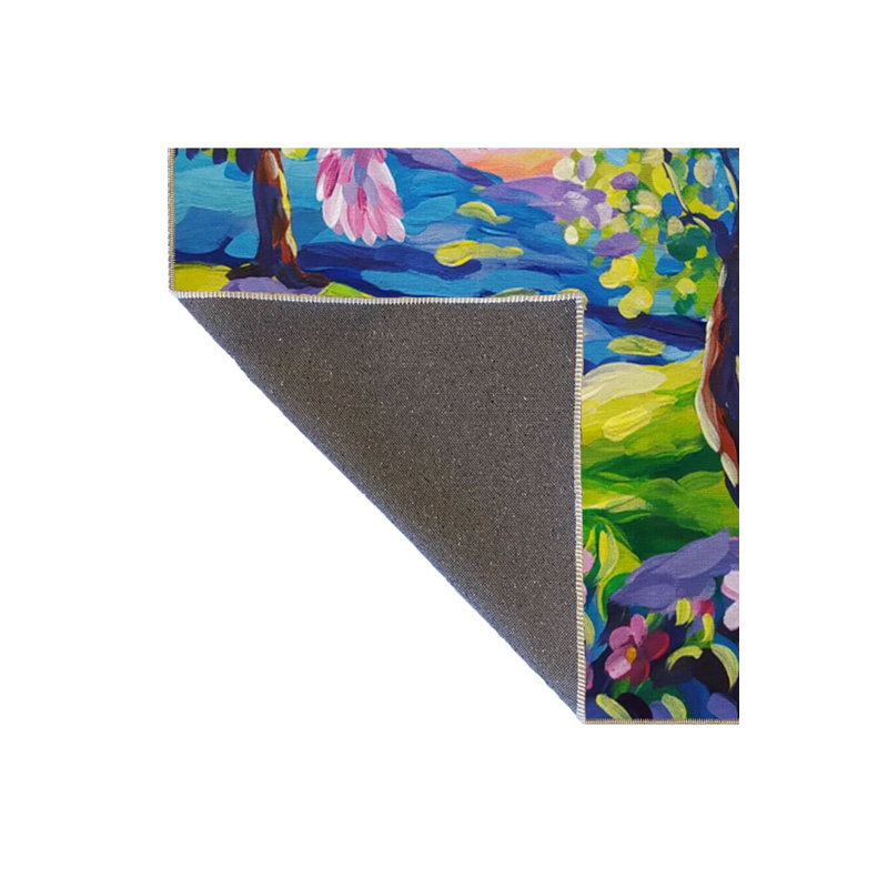 Tapis tissé lavable sur le thème du soleil naturel, Sous-tapis rond 3 pi 3 po inclus