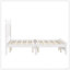 Structure de lit plateforme très grand avec tête de lit à vagues rétro, support de lattes en bois, aucun sommier requis, assemblage facile, structure robuste, mobilier de chambre à coucher avec design rétro classique, blanc