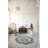 Blue Tone Traditional Motif Floral Patterned Woven Base Round Decorative Carpet-1790186765