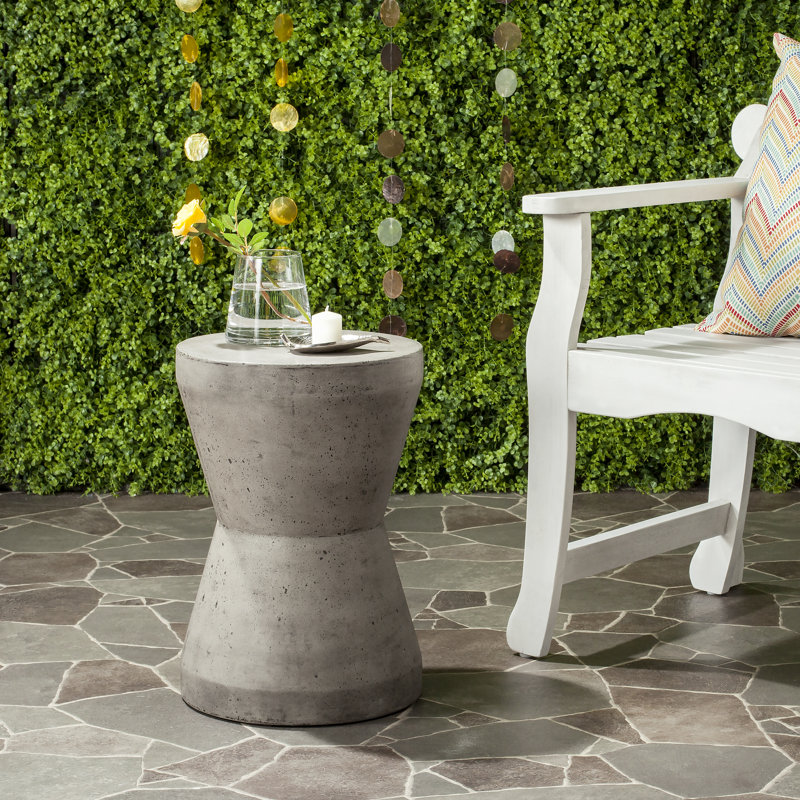 Outdoor Cybele Concrete Stool, Dark Grey