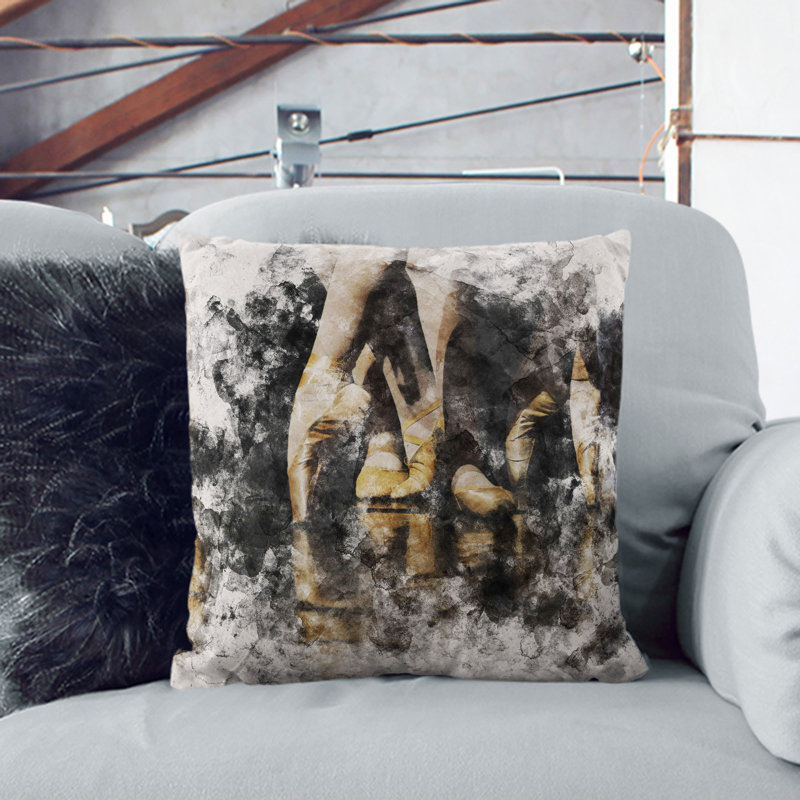 The Ballet Dancers Watercolour Square Throw Cushion, 55cm H x 55cm W x 20cm D