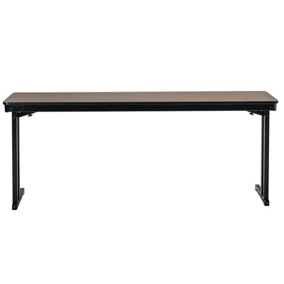 Table pliante Max Seating, noyau en contreplaqué / moulure en T, pieds en porte-à-faux, noyer
