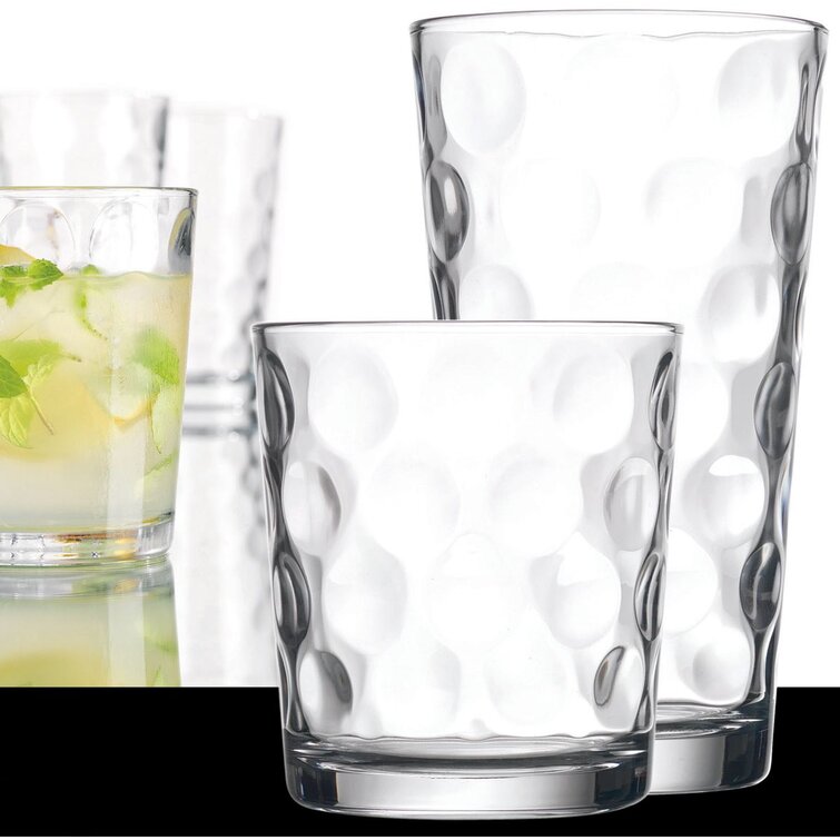 Highland Dunes Wallsend 16 - Piece Glass Drinking Glass Assorted Glassware  Set