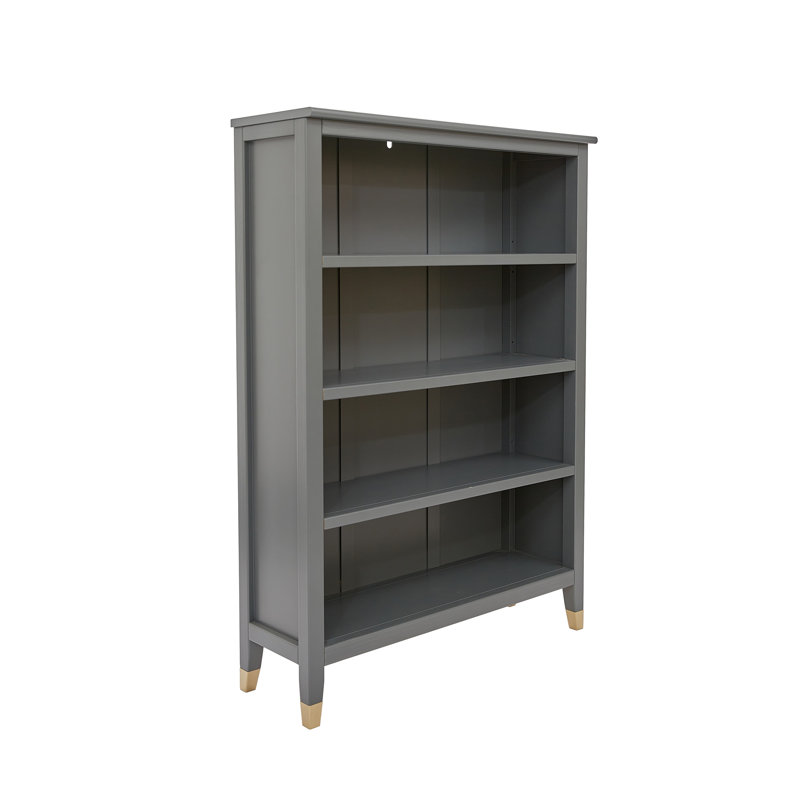 Bookcase, (4 Shelves) 50" H x 35" W x 12" D, Gray