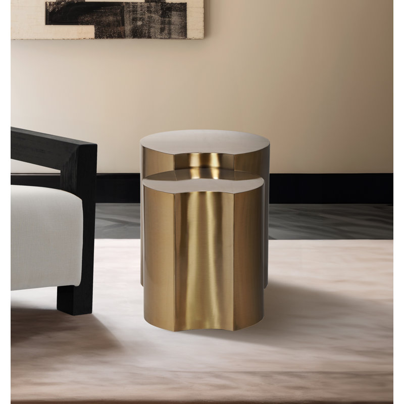 Table de bout Ismah, Or, H 18 po x l 28 po x P 15,75 po