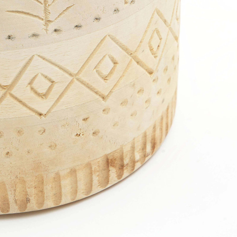 Vase décoratif en bois 1 pièce pour salon - 8,5 x 15 po