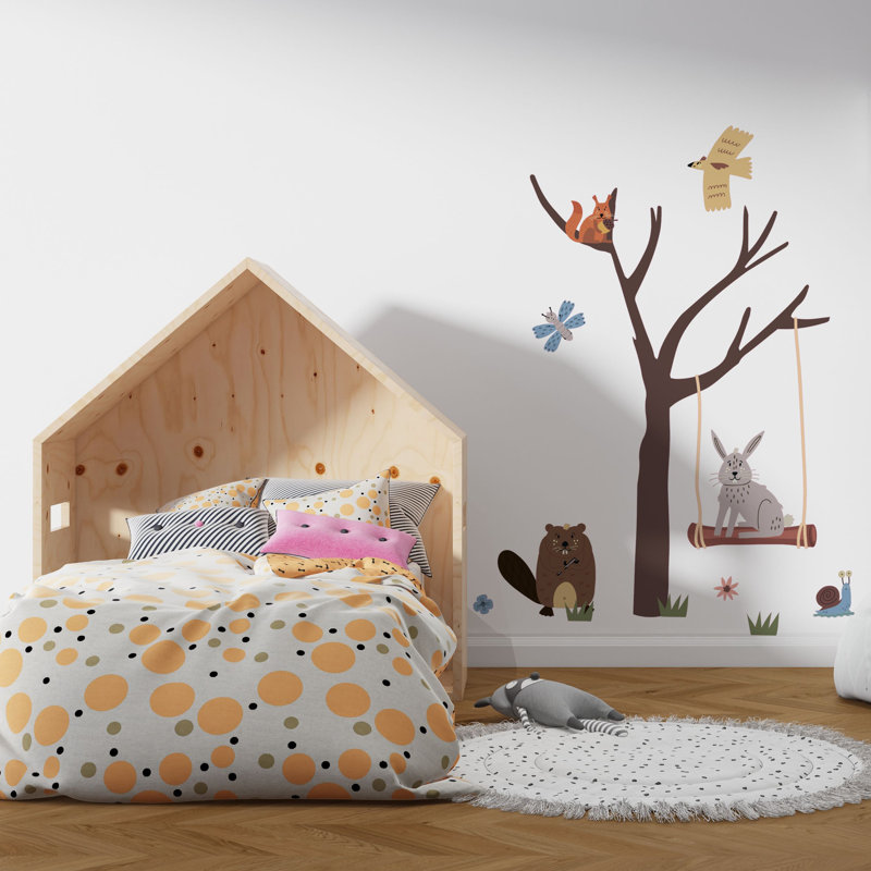 Autocollant mural animaux des bois sauvages