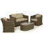 Balch 4 Seater Rounded Sofa Set