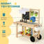 AIYAPLAY Mud Kitchen for Kids Outdoor, Removable Sink, Stove, Natural Wood