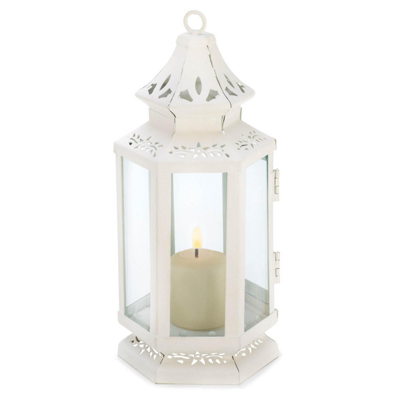 Petite lanterne victorienne à bougie | Décoration rétro en fer blanc