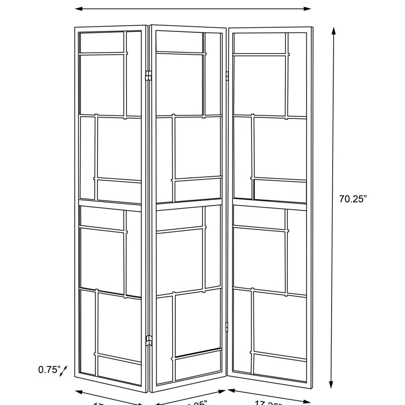 Paravent pliant à 3 panneaux par Black
