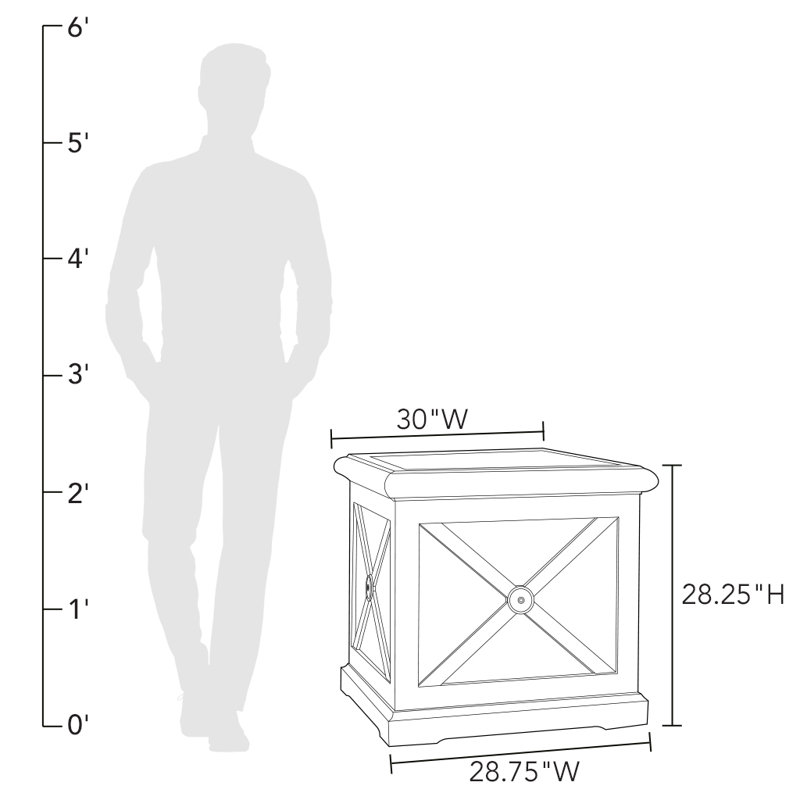 Boîte à fleurs en pierre Montparnasse, Vert, H 28,25 po x l 30 po x L 30 po