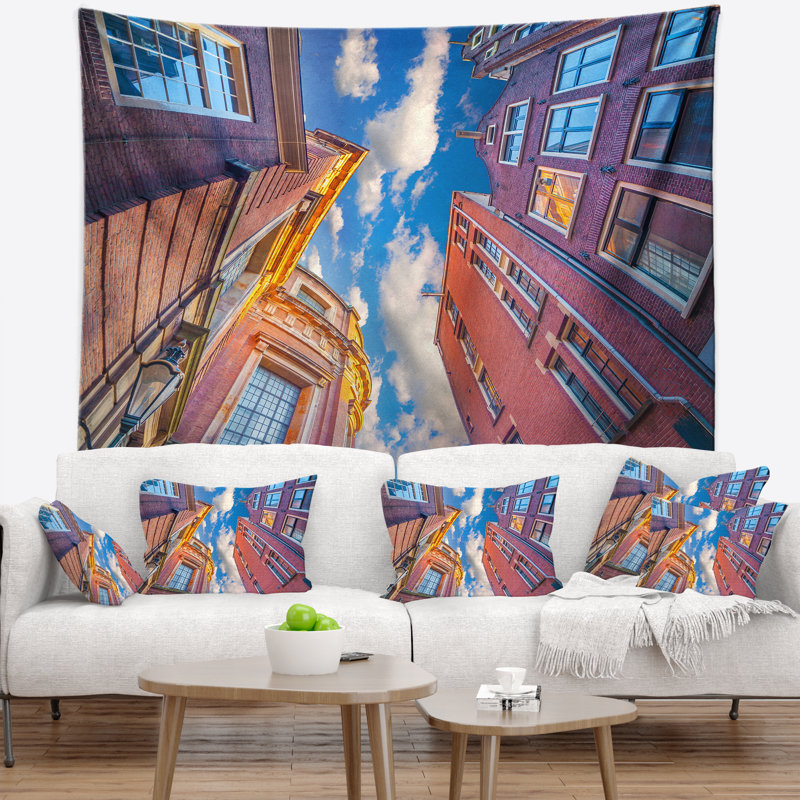 Tapisseriee en polyester à l’architecture néerlandaise avec accessoires suspendus inclus, H 78 po x l 92 po