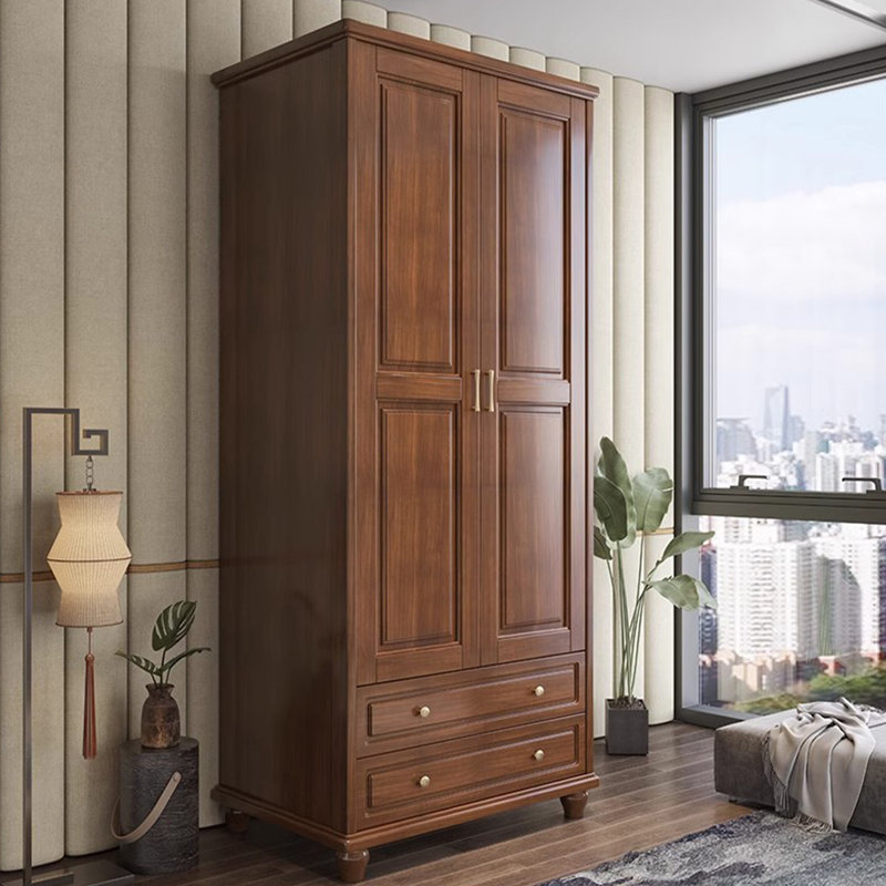 Nouvelle garde-robe en bois d'hévéa de style chinois