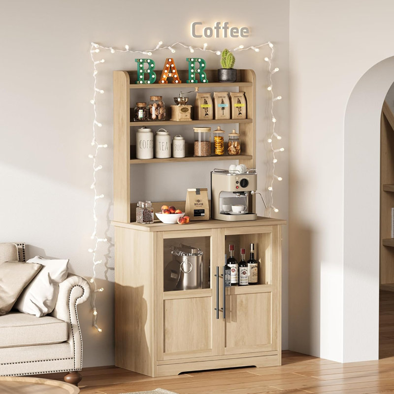 Armoire à micro-ondes en verre transparent, support à micro-ondes moderne, mobilier de cuisine élégant, tablette à micro-ondes compacte