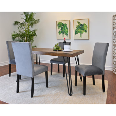 Ensemble de salle à manger Ashzo, table à manger en épingle à cheveux avec chaises, options
