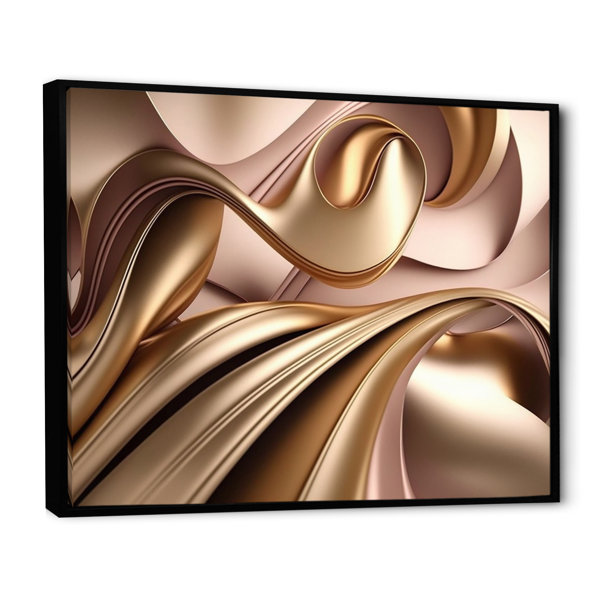 DesignArt Smooth Liquid Gold In Soft Shades Of Gold And Taup Smooth ...