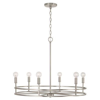 Lustre géométrique en forme de roue de chariot à 6 lumières Koziel