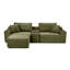 Canapé modulaire modulaire, canapé en nuage de velours côtelé à siège profond avec porte-gobelets, ports USB et boîte de rangement, canapé-lit, canapé sans dossier avec repose-pieds mobile pour le salon, aucun assemblage requis, vert-1450609480