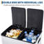 Poubelle double 16 gallons pour la cuisine, 2 x 30 L poubelle en acier inoxydable avec couvercle-122455403