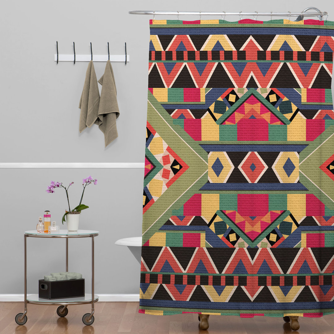 Geometric Shower Curtain East Urban Home