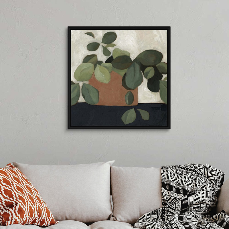 Jade Hoya I, art mural sur toile, Toile avec cadre noir, H 32 po x l 32 po