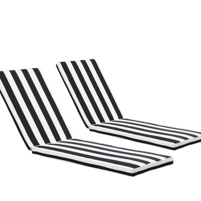 Ensemble de 2 coussins pour chaise longue d'extérieur, en tissu résistant à la décoloration, housses amovibles à fermeture éclair, rembourrage en mousse à mémoire de forme, sangles réglables. Coussin pour chaise de jardin, housse de siège zippée, éponge.
