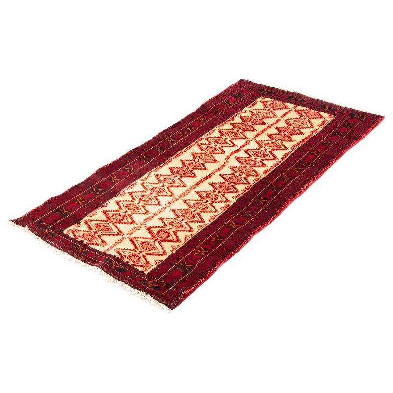 Tapis unique en laine noué à la main nouvel âge 2 pi 9 po x 6 pi 1 po Macaluso beige / orange / rouge