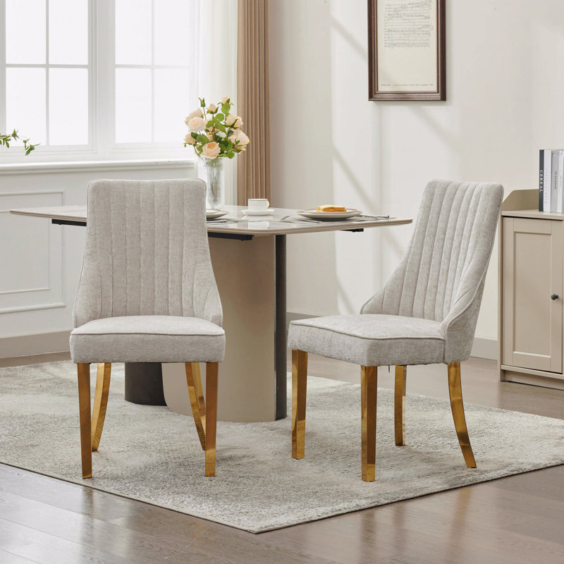 Chaise d'appoint Chenille, Beige, Doré