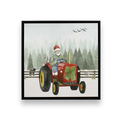 «Santa's Christmas Tractor Ride I», reproduction sur toile