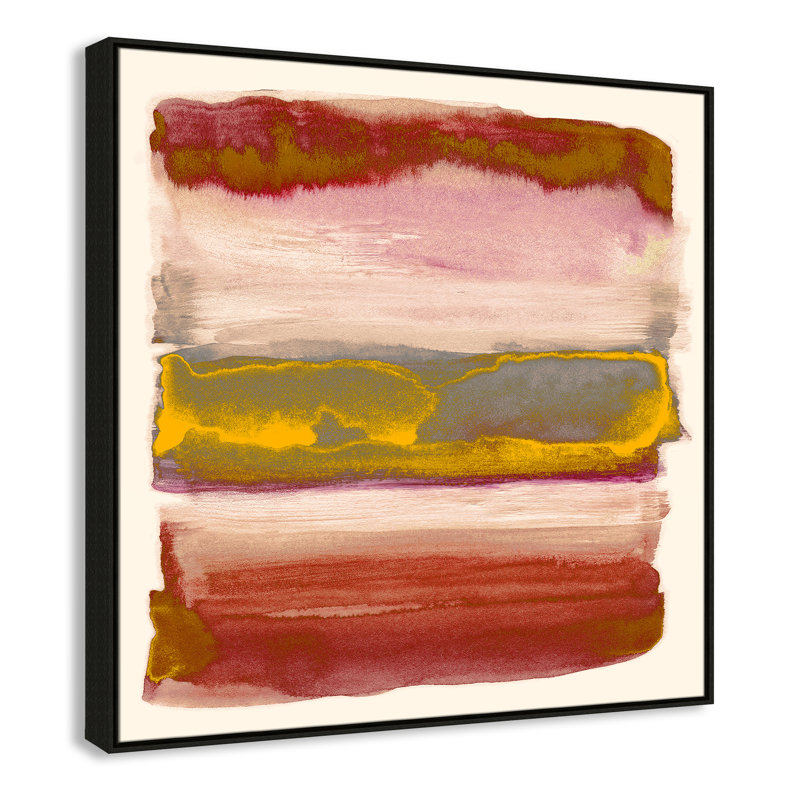 Imprimé «Yellow Sky II» par Nan, H 41,5 po x l 41,5 po, Espresso