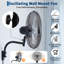 Ventilateur mural industriel 20 ", ventilateur oscillant robuste en métal 4800 CFM avec 3 vitesses et inclinaison de 30 ° pour le garage, l'atelier et le patio