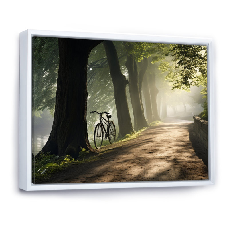 Piste cyclable vélo sereine III - impression, H 16 po x l 32 po x P 1 po, Cadre flottant blanc