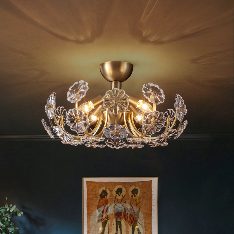 Plafonnier semi-encastré 4 lumières Sunburst