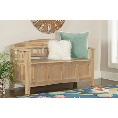 Banc de rangement en bois massif Naja