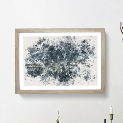 Perth City Skyline Australia at Night - Framed Print