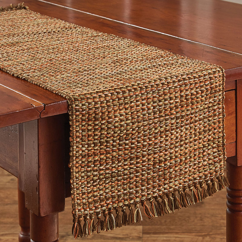 Chemin de table 13 po Ginger Tweed, L 36 po x l 13 po, Brun